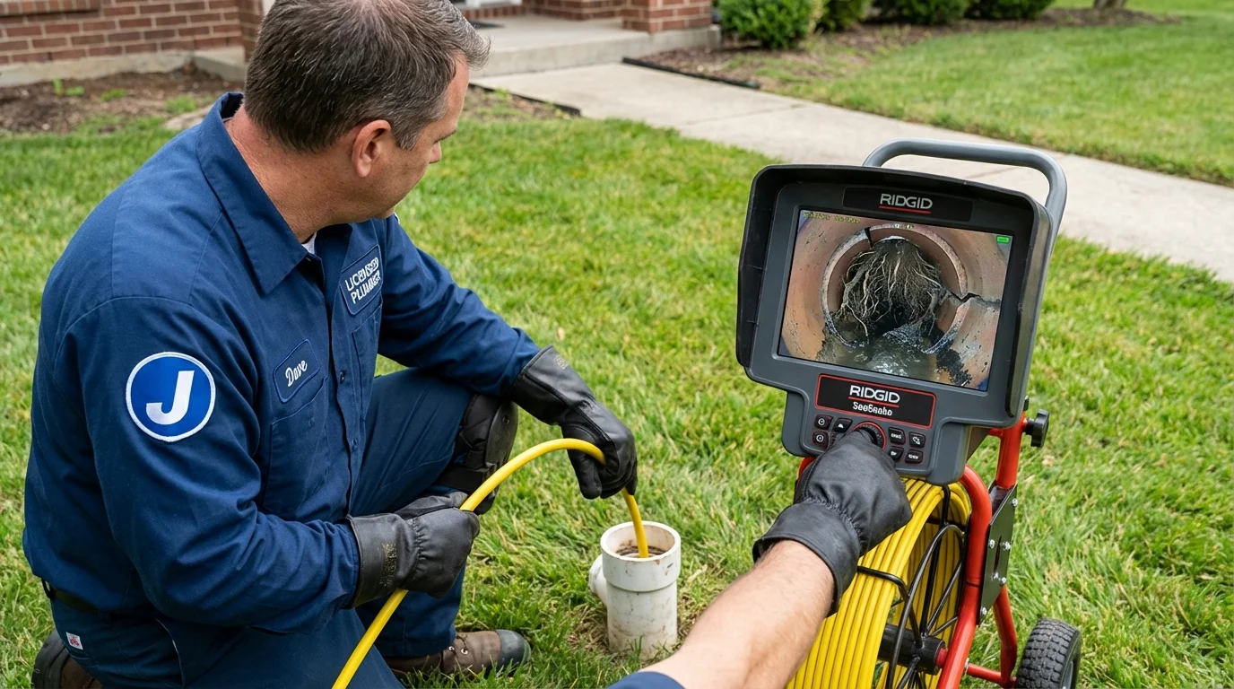 Sewer camera inspection being performed by Johns Plumbing LLC in Lodi